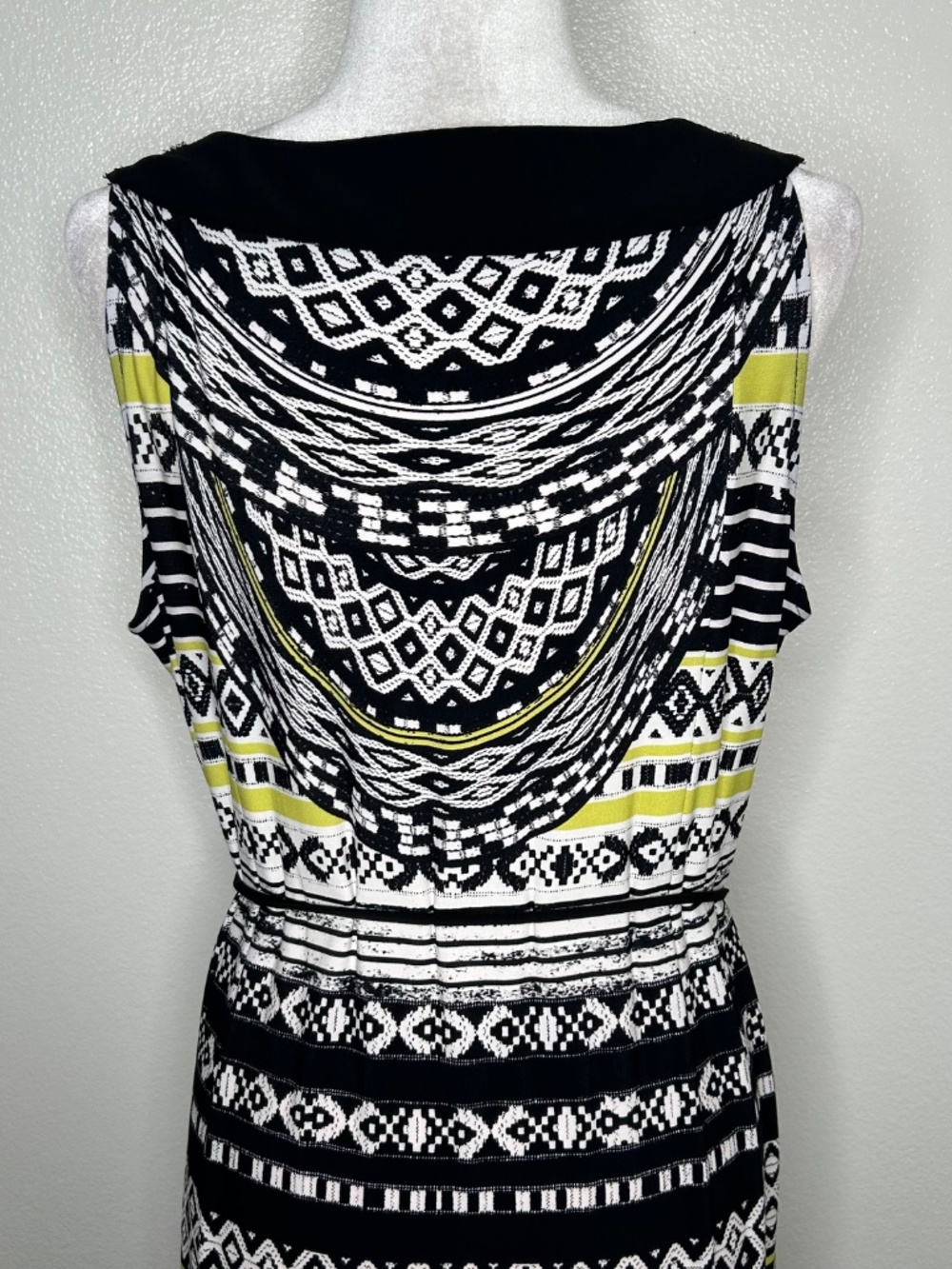 Catherines Womens Black & White Patterned Sleeveless Jersey Maxi Dress Size 1X - Picture 7 of 9